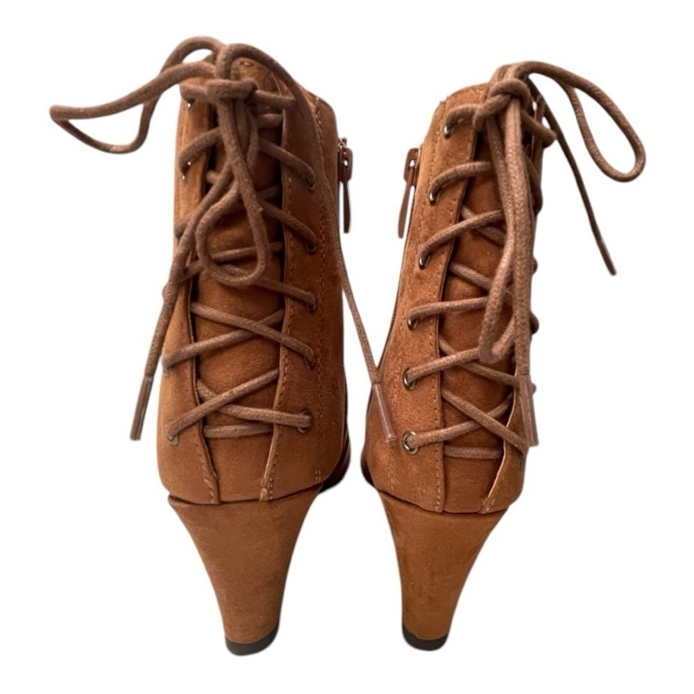 LC by Laundry women’s brown booties size 6M, lace up back zippered side - Picture 3 of 10